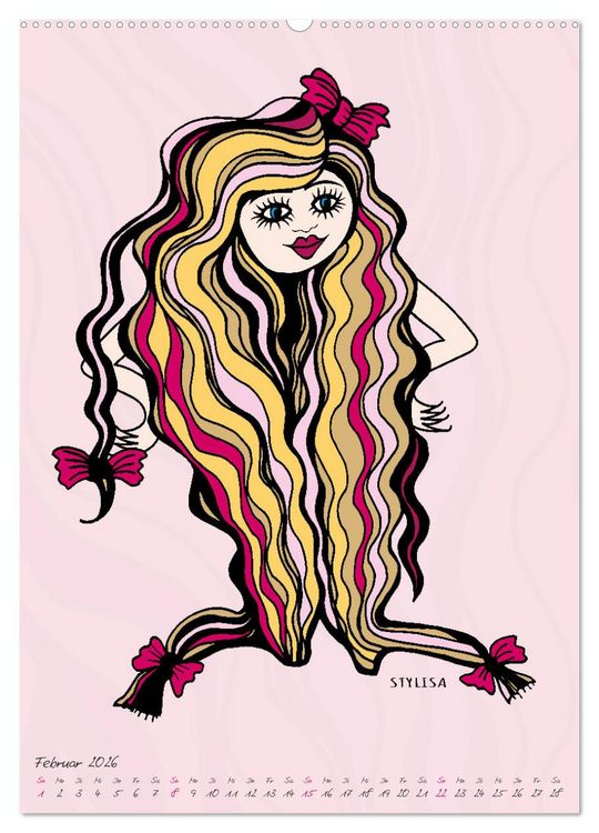 Produktbild: Die HAIRSTYLAS Trendfrisuren (hochwertiger Premium Wandkalender 2026 DIN A2 hoch), Kunstdruck in Hochglanz