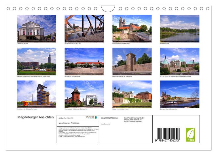 Produktbild: Magdeburger Ansichten (Wandkalender 2026 DIN A4 quer), CALVENDO Monatskalender