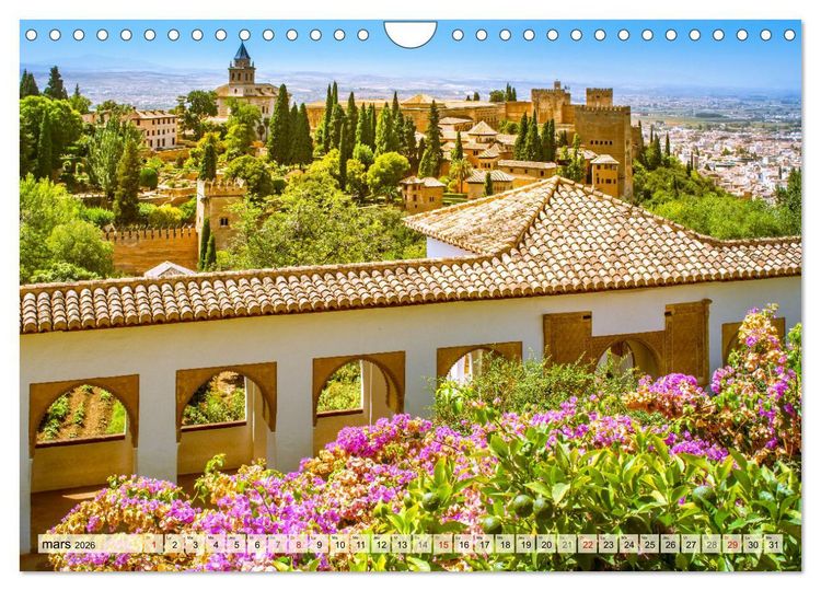 Produktbild: La belle Andalousie: S&eacute;ville - M&aacute;laga - Grenade - Ronda - Antequera (Calendrier mural 2026 DIN A4 vertical), CALVENDO calendrier mensuel