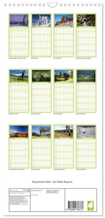 Produktbild: Familienplaner 2027 - Bayerischer Wald - der Osten Bayerns mit 5 Spalten (Wandkalender, 21 x 45 cm) CALVENDO