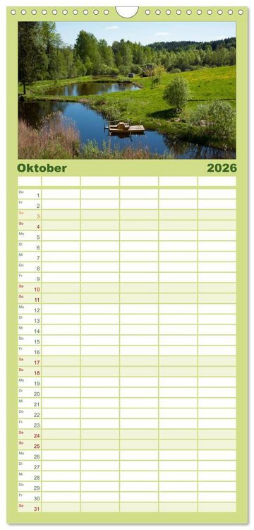 Produktbild: Familienplaner 2026 - Litauens Sch&ouml;nheiten mit 5 Spalten (Wandkalender, 21 x 45 cm) CALVENDO