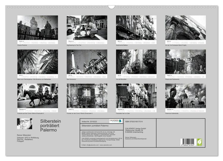 Produktbild: Silberstein portr&auml;tiert Palermo (Wandkalender 2026 DIN A2 quer), CALVENDO Monatskalender