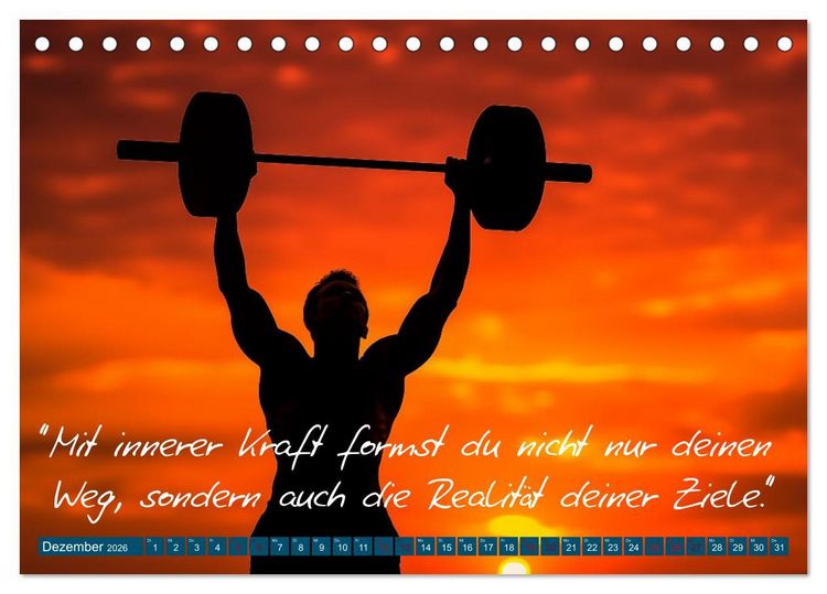Produktbild: Motivation in Bewegung - Ein Jahr voller sportlicher Energie (Tischkalender 2026 DIN A5 quer), CALVENDO Monatskalender