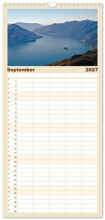Produktbild: Familienplaner 2027 - Lago Maggiore mit 5 Spalten (Wandkalender, 21 x 45 cm) CALVENDO
