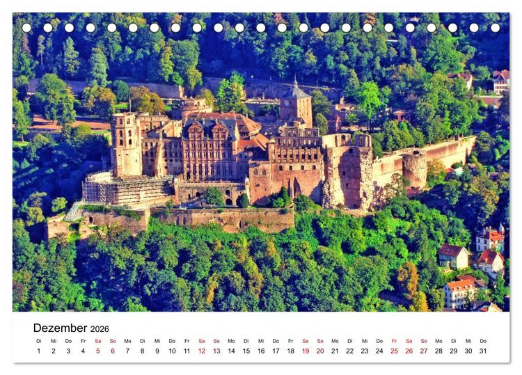 Produktbild: Heidelberg - Heiligenberg und Philosophenweg (Tischkalender 2026 DIN A5 quer), CALVENDO Monatskalender