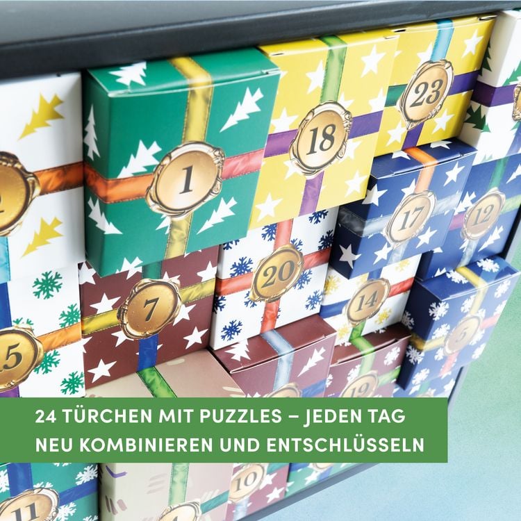 Produktbild: Puzzle-R&auml;tsel-Adventskalender: Im Labor der Winterhexe &ndash; 24 Puzzles mit insgesamt 960 Teilen