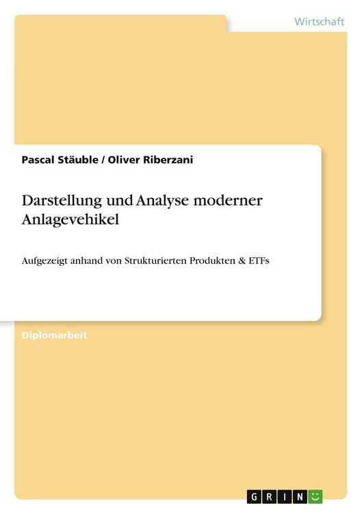 Produktbild: Darstellung und Analyse moderner Anlagevehikel