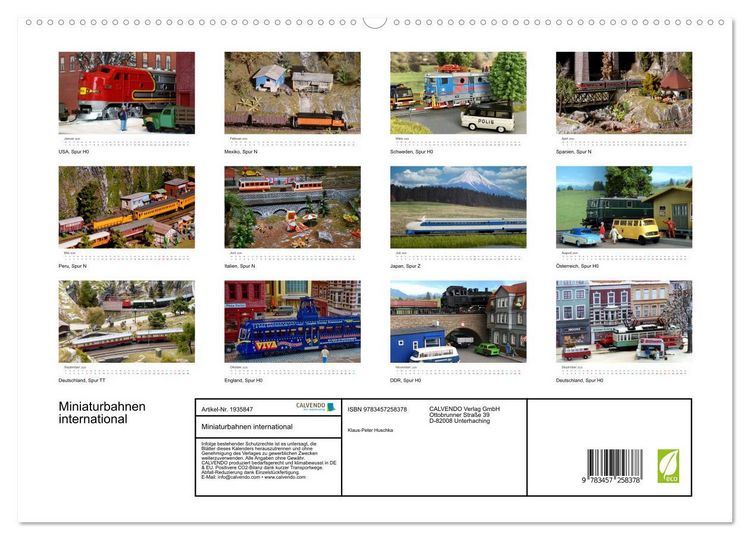 Produktbild: Miniaturbahnen international (hochwertiger Premium Wandkalender 2026 DIN A2 quer), Kunstdruck in Hochglanz