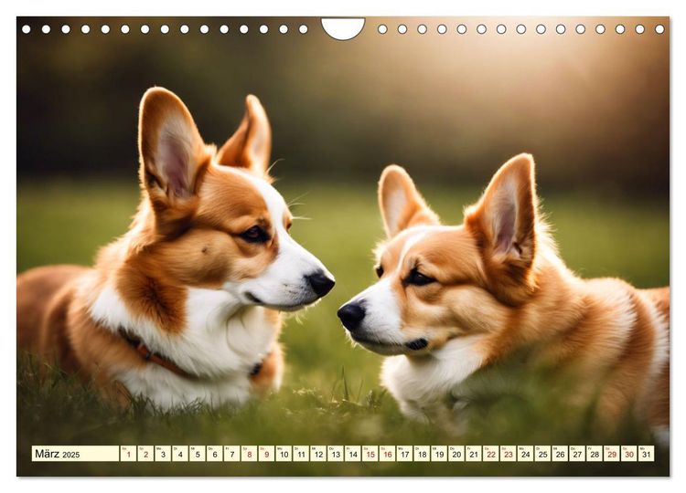 Welsh Corgi Pembroke (Wandkalender 2025 DIN A4 quer), CALVENDO Monatskalender