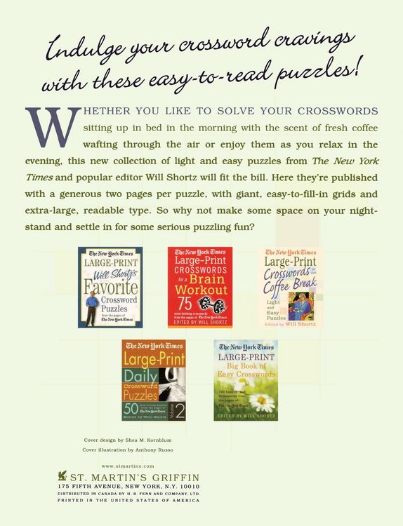 Produktbild: The New York Times Large-Print Crosswords for Your Bedside