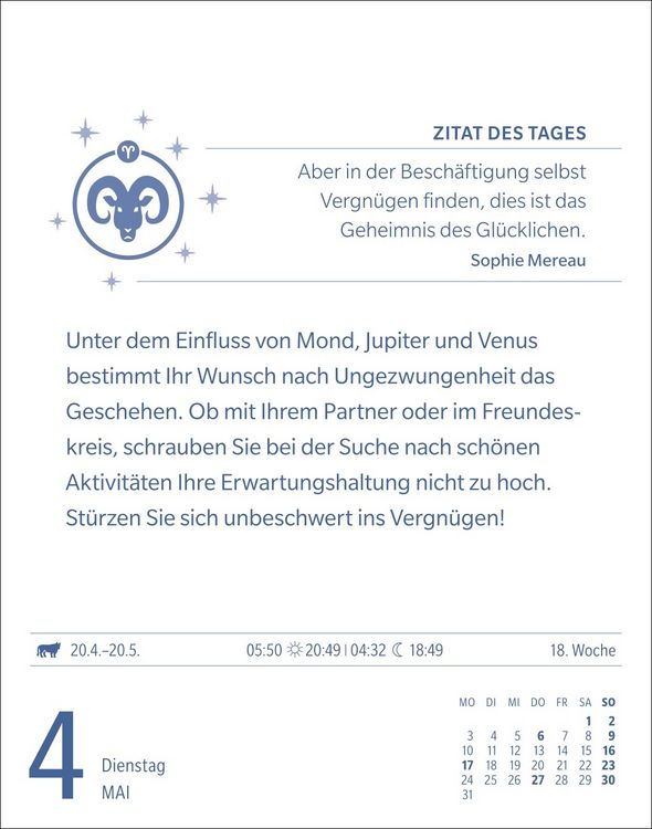 Produktbild: Widder Sternzeichenkalender 2027 - Tagesabrei&szlig;kalender - Ihr Horoskop f&uuml;r jeden Tag