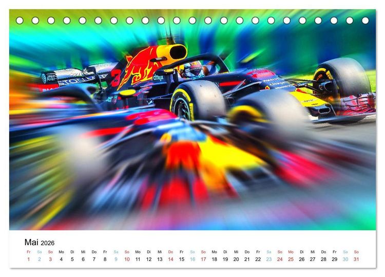 Produktbild: Formel 1 kreativ - Digital Art von Jean-Louis Glineur (Tischkalender 2026 DIN A5 quer), CALVENDO Monatskalender