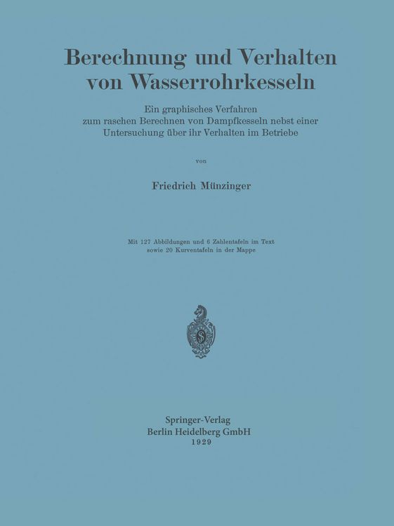 Produktbild: Berechnung und Verhalten von Wasserrohrkesseln