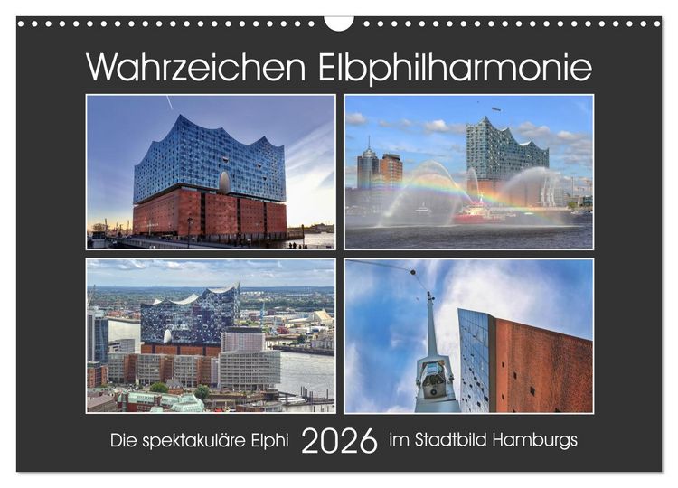 Produktbild: Wahrzeichen Elbphilharmonie (Wandkalender 2026 DIN A3 quer), CALVENDO Monatskalender