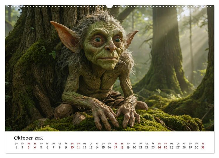 Produktbild: Keltische Legenden - Die kleinen Wesen der Natur (hochwertiger Premium Wandkalender 2026 DIN A2 quer), Kunstdruck in Hochglanz