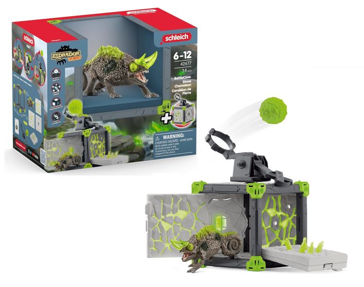 Produktbild: schleich&reg; 42677 - Eldrador Creatures, BattleCave Steincham&auml;leons, Spielset