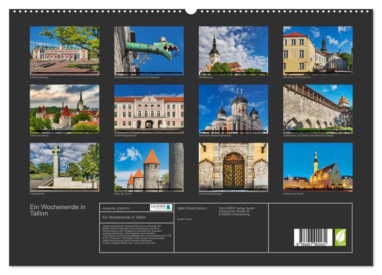 Produktbild: Ein Wochenende in Tallinn (hochwertiger Premium Wandkalender 2026 DIN A2 quer), Kunstdruck in Hochglanz