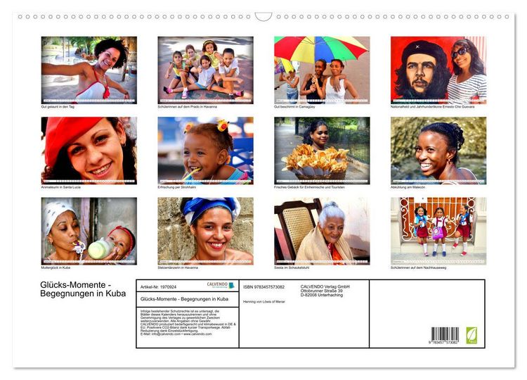 Produktbild: Gl&uuml;cks-Momente - Begegnungen in Kuba (Wandkalender 2026 DIN A2 quer), CALVENDO Monatskalender