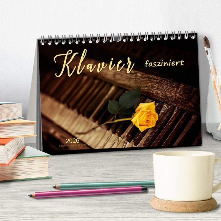 Produktbild: Klavier fasziniert (Tischkalender 2026 DIN A5 quer), CALVENDO Monatskalender