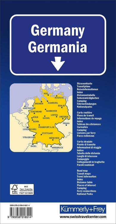 Produktbild: K&uuml;mmerly+Frey Strassenkarte Deutschland 1:750.000