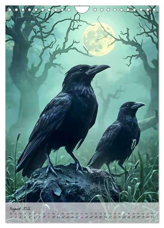 Produktbild: Rabenmond - Ein mystischer Jahresbegleiter (Wandkalender 2026 DIN A4 hoch), CALVENDO Monatskalender