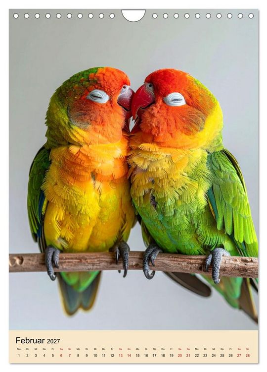 Produktbild: Lovebirds Harmonie (Wandkalender 2027 DIN A4 hoch), CALVENDO Monatskalender