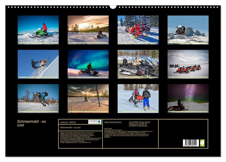Produktbild: Schneemobil - so cool (Wandkalender 2026 DIN A2 quer), CALVENDO Monatskalender