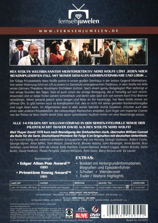 Produktbild: Nero Wolfe - Gesamtedition: Alle 14 Folgen plus Pilotfilm (Fernsehjuwelen) [4 DVDs]