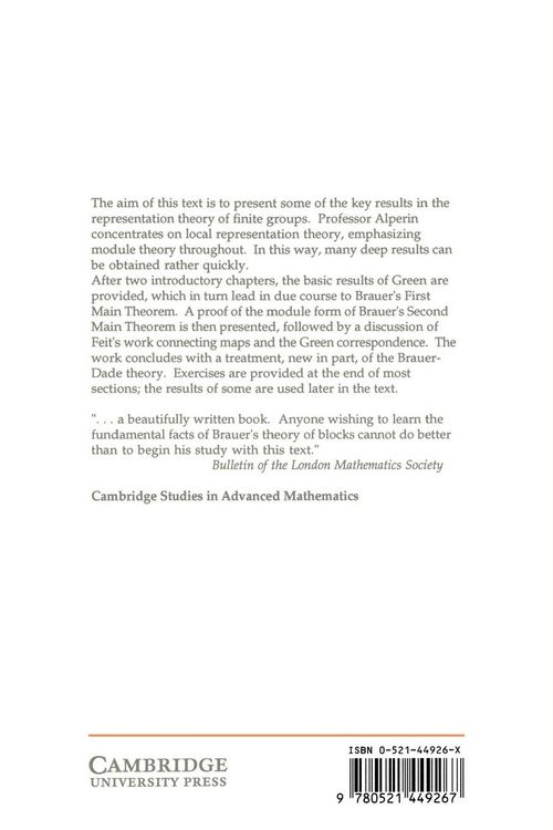 Produktbild: Local Representation Theory