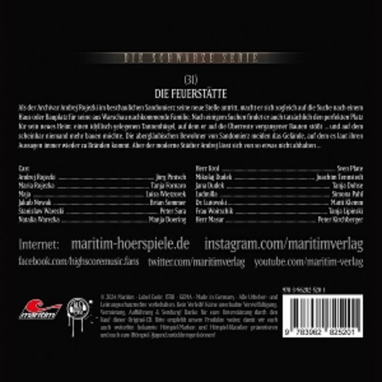 Die Schwarze Serie - Die Feuerstätte, 1 Audio-CD