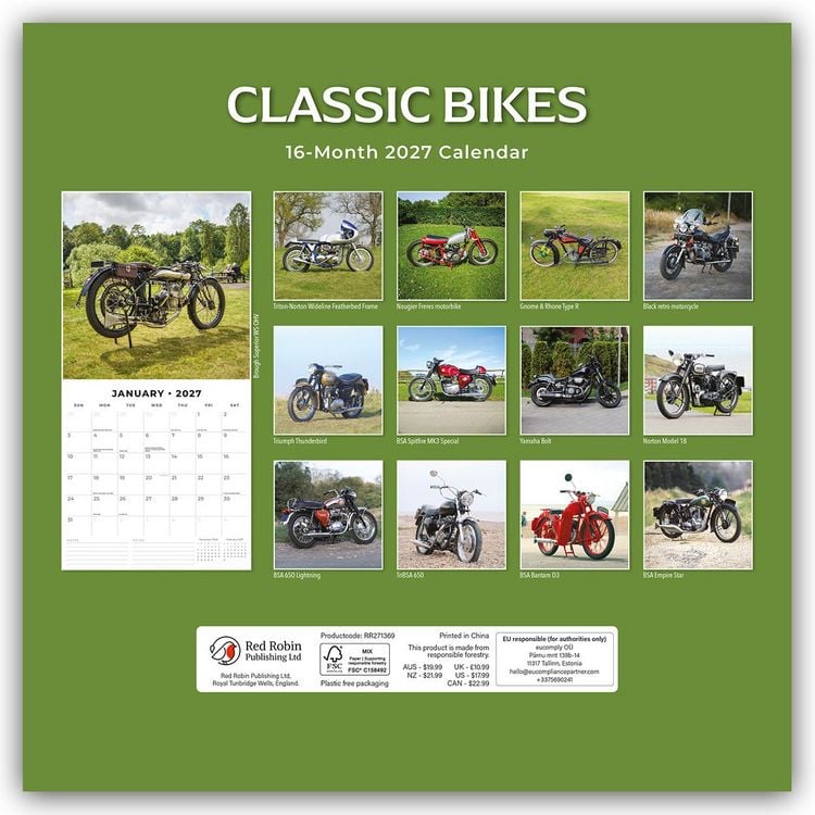 Produktbild: Classic Bikes &ndash; Klassische Motorr&auml;der 2027 &ndash; 16-Monatskalender