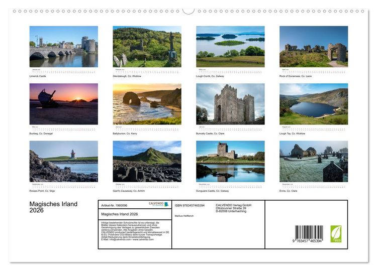 Produktbild: Magisches Irland 2026 (hochwertiger Premium Wandkalender 2026 DIN A2 quer), Kunstdruck in Hochglanz
