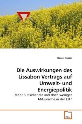 Produktbild: K&ouml;ster, D: Die Auswirkungen des Lissabon-Vertrags auf Umwelt