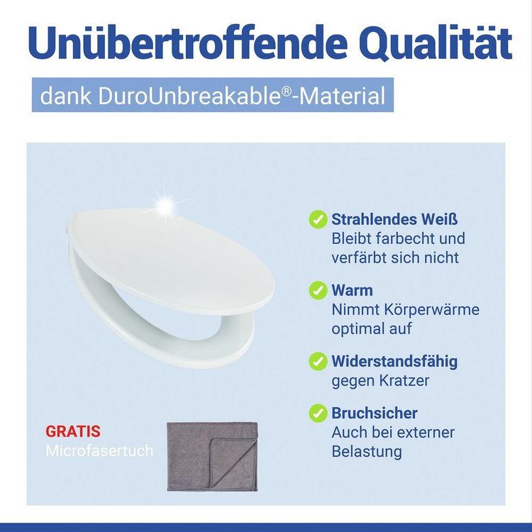 Produktbild: WC-Sitz Mod. Gatteo DuroUnbreakable&reg;, Wei&szlig;, 100 % bruchsicher, mit Absenkautomatik