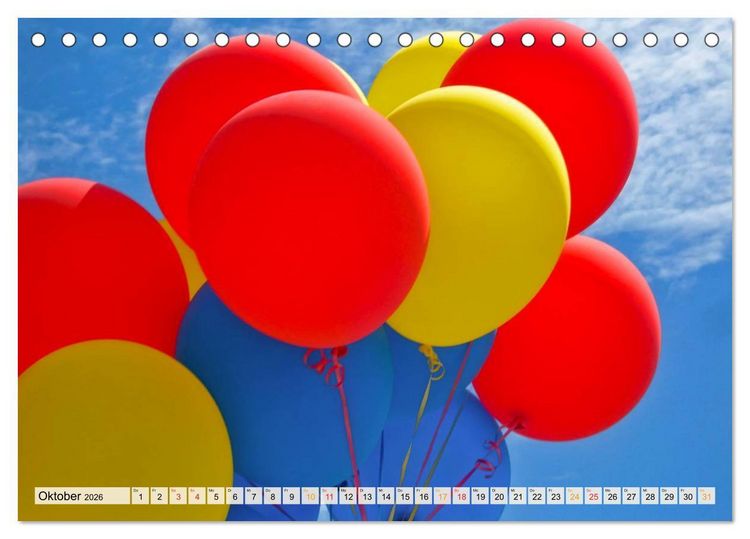 Produktbild: Mein sch&ouml;ner bunter Luftballon (Tischkalender 2026 DIN A5 quer), CALVENDO Monatskalender
