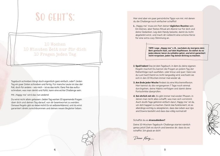 Produktbild: Happy me &ndash; Meine 10-Wochen-Tagebuch-Challenge mit Social-Media-Star Cali Kessy