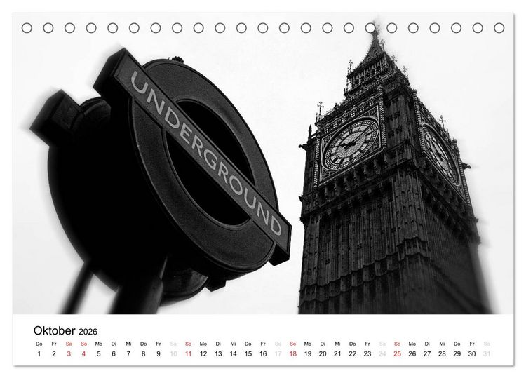 Produktbild: London (Tischkalender 2026 DIN A5 quer), CALVENDO Monatskalender