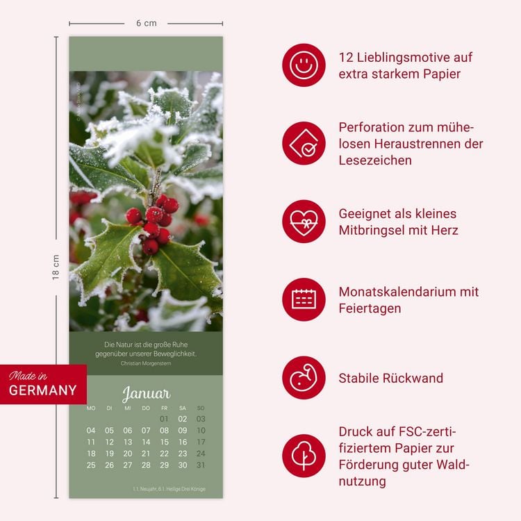 Produktbild: Achtsamkeit Lesezeichen & Kalender 2027