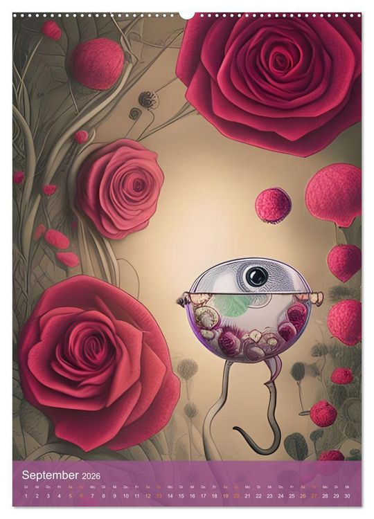 Produktbild: Rosige Aussichten - Diese Blumen beobachten dich auf Schritt und Tritt (hochwertiger Premium Wandkalender 2026 DIN A2 hoch), Kunstdruck in Hochglanz