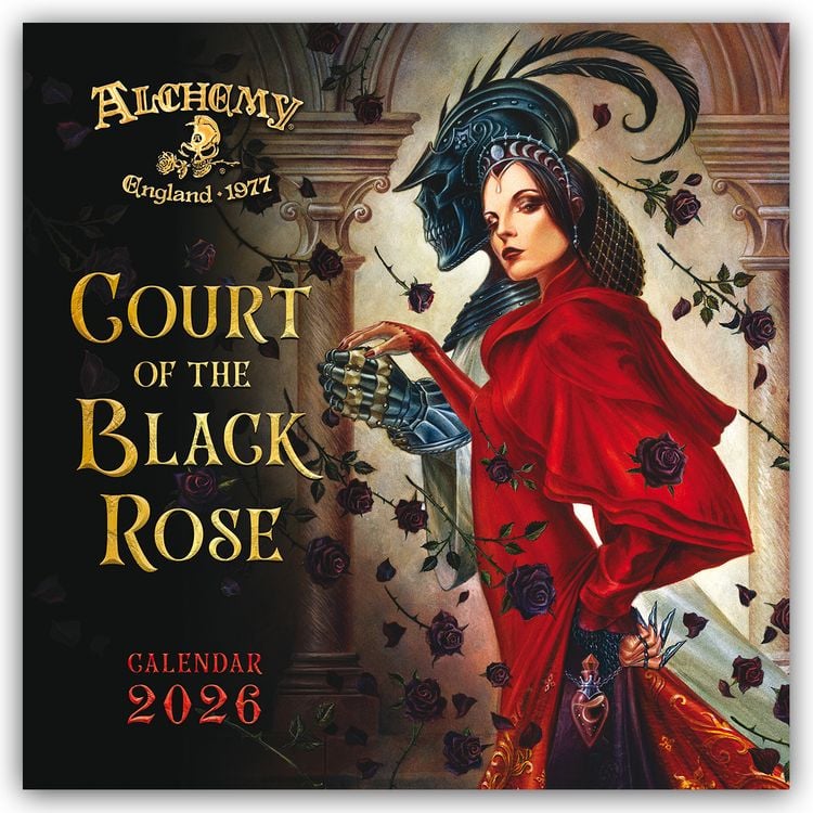 Produktbild: Alchemy Court of the Black Rose – Hof der schwarzen Rose 2026 – Original Flame Tree Publishing-Kalender [Kalender]