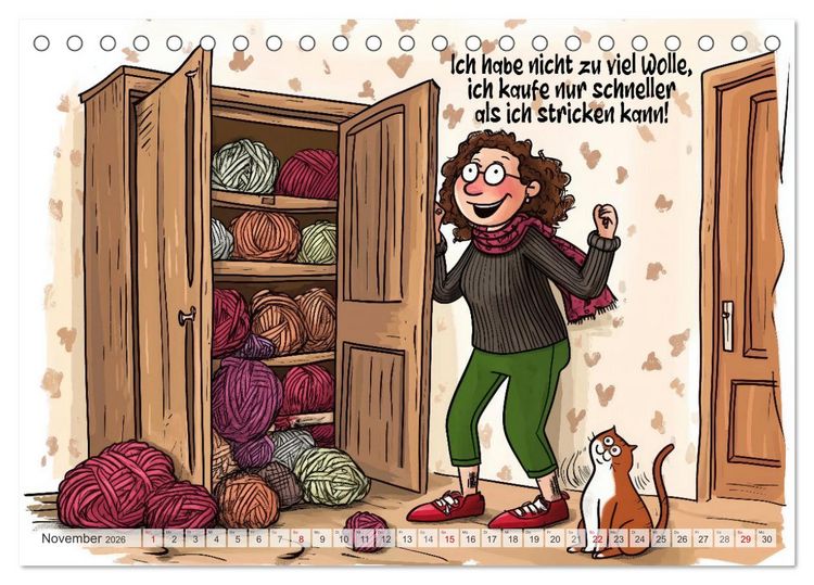Produktbild: Wollfieber (Tischkalender 2026 DIN A5 quer), CALVENDO Monatskalender