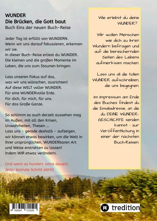 Produktbild: WUNDER - Die Br&uuml;cken, die Gott baut. Geschichten mit Botschaften. #DASWUNDERKOMMTVONINNEN #GESCHENK #CHANCE #HEILUNG