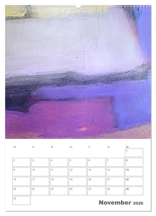 Produktbild: Farbliche Stille - Ein Jahr der inneren Ruhe mit abstrakten Farbspielen (Wandkalender 2026 DIN A2 hoch), CALVENDO Monatskalender