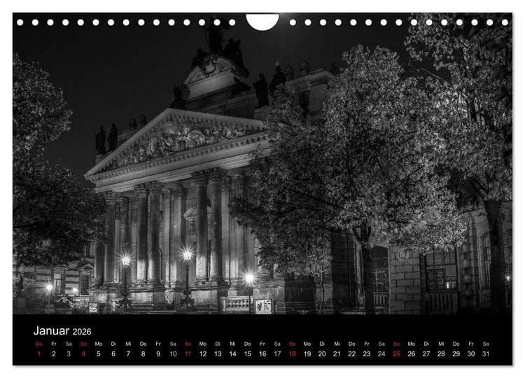 Produktbild: Dresden - Elbflorenz bei Nacht (Wandkalender 2026 DIN A4 quer), CALVENDO Monatskalender