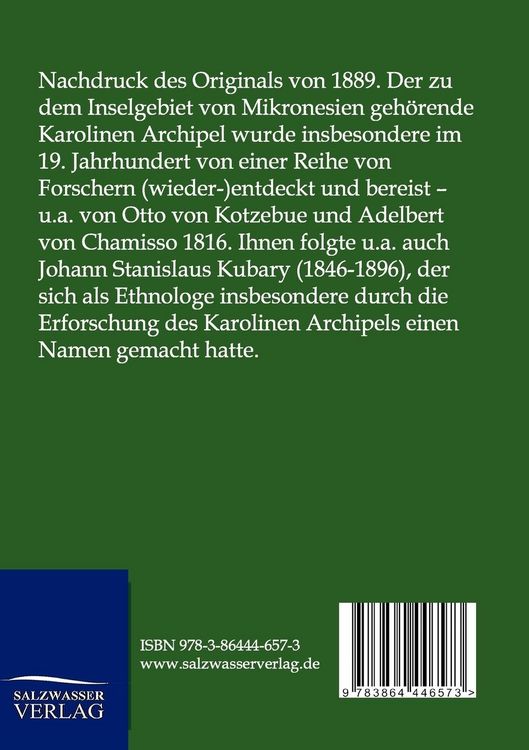Produktbild: Ethnographische Beitr&auml;ge zur Kenntnis des Karolinen Archipels