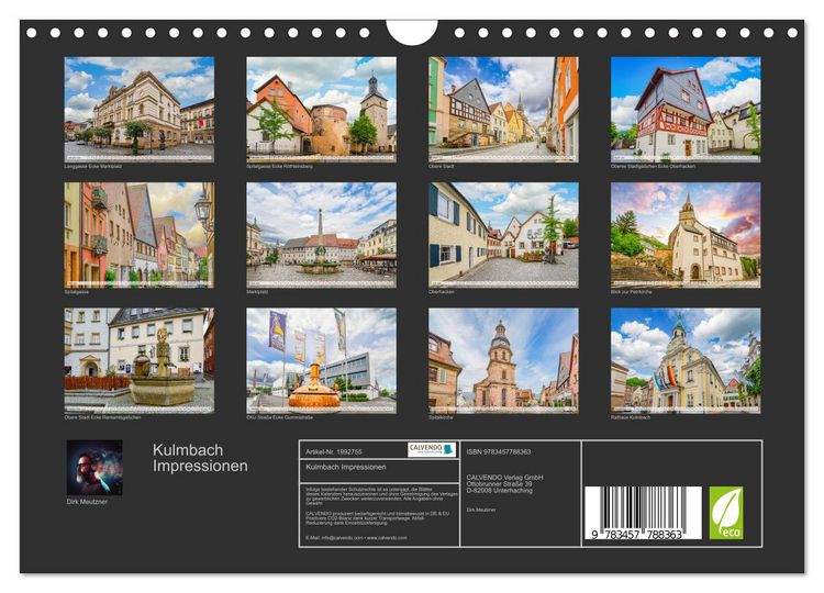Produktbild: Kulmbach Impressionen (Wandkalender 2026 DIN A4 quer), CALVENDO Monatskalender