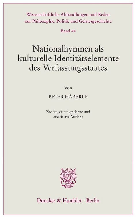 Produktbild: Nationalhymnen als kulturelle Identit&auml;tselemente des Verfassungsstaates.