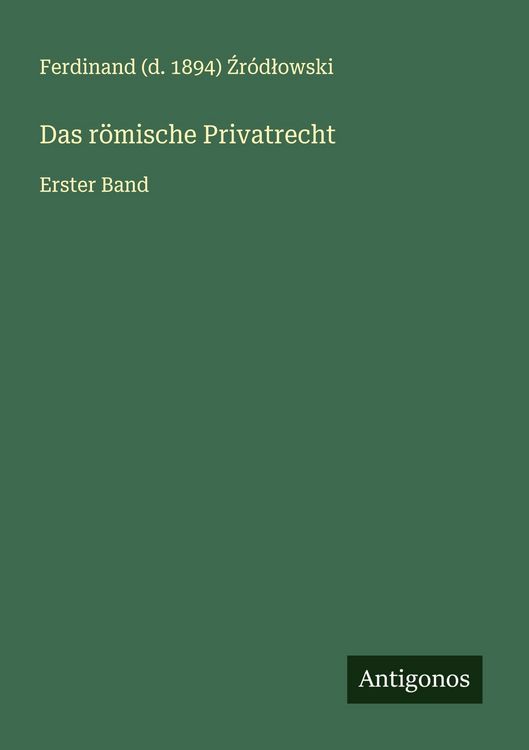Produktbild: Das r&ouml;mische Privatrecht