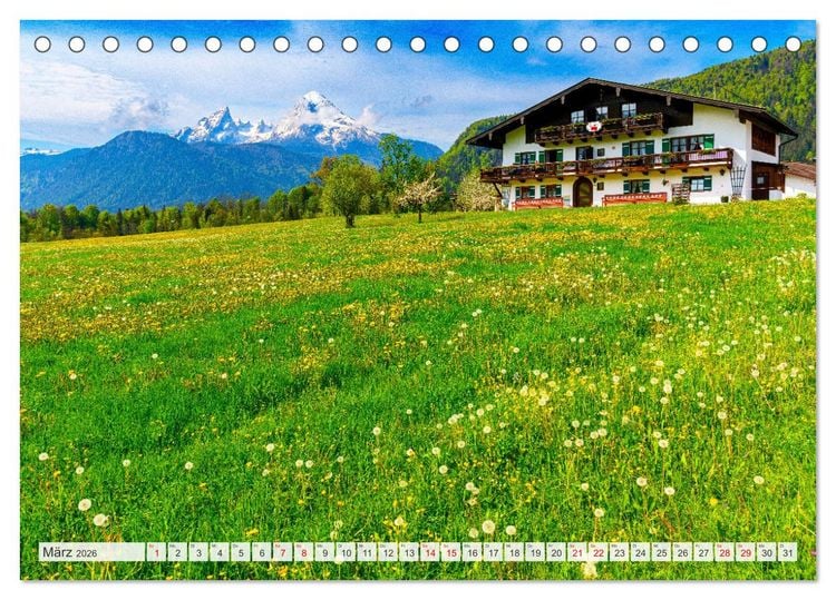 Produktbild: Urlaub im Berchtesgadener Land (Tischkalender 2026 DIN A5 quer), CALVENDO Monatskalender