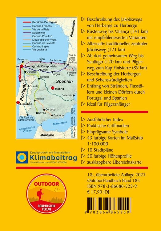 Produktbild: Portugal Spanien: Jakobsweg Caminho Portugu&ecirc;s von Porto nach Santiago und Finisterre